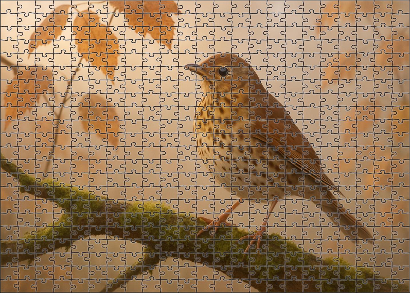 Dusky Thrush The Autumn Forest Songster Unique Puzzle Design