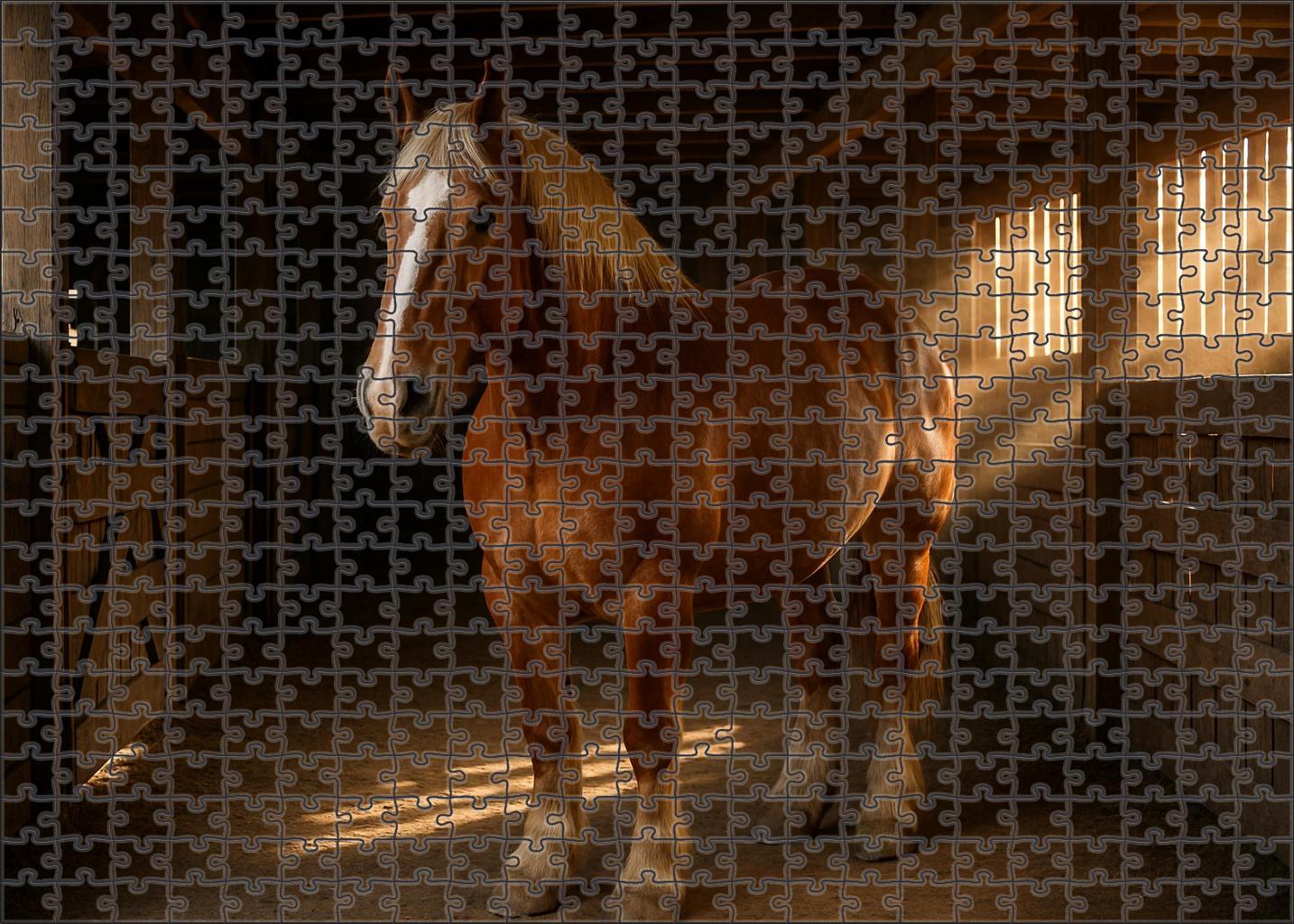 Copper Ridge Charger Robust Sorrel Draft Cross With Gentle Heart 200 Piece Puzzle