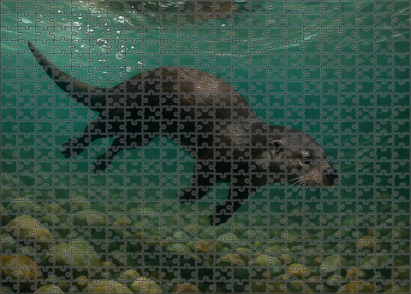 Sable Creek Otter Streamlined Swimmer With Velvet Coat Puzzle Collection