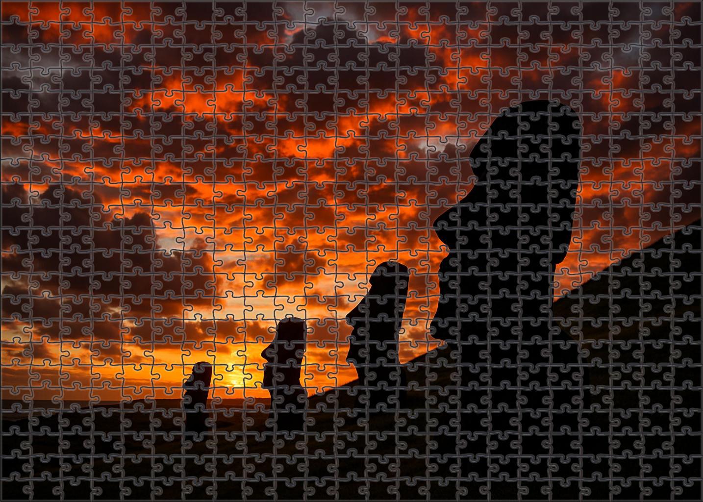 Moai Statues Of Easter Island Chile Identified By 6890 As Enigmatic Monolithic Sculptures Custom Jigsaw Puzzle