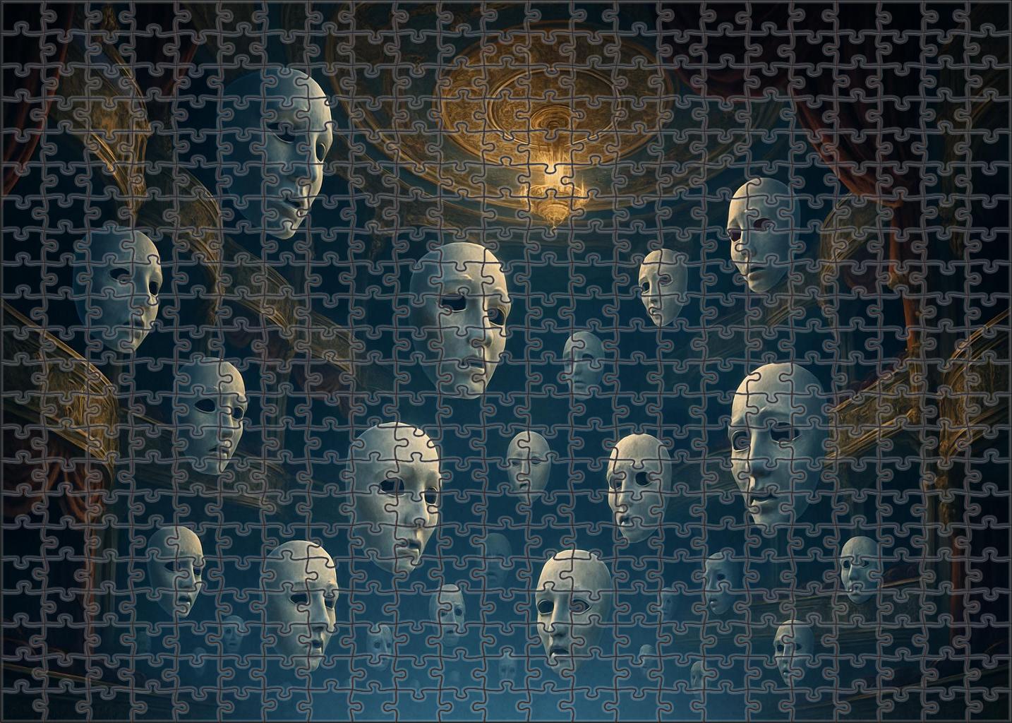 The Upside-down Theater Of Floating Masks 300 Piece Puzzle