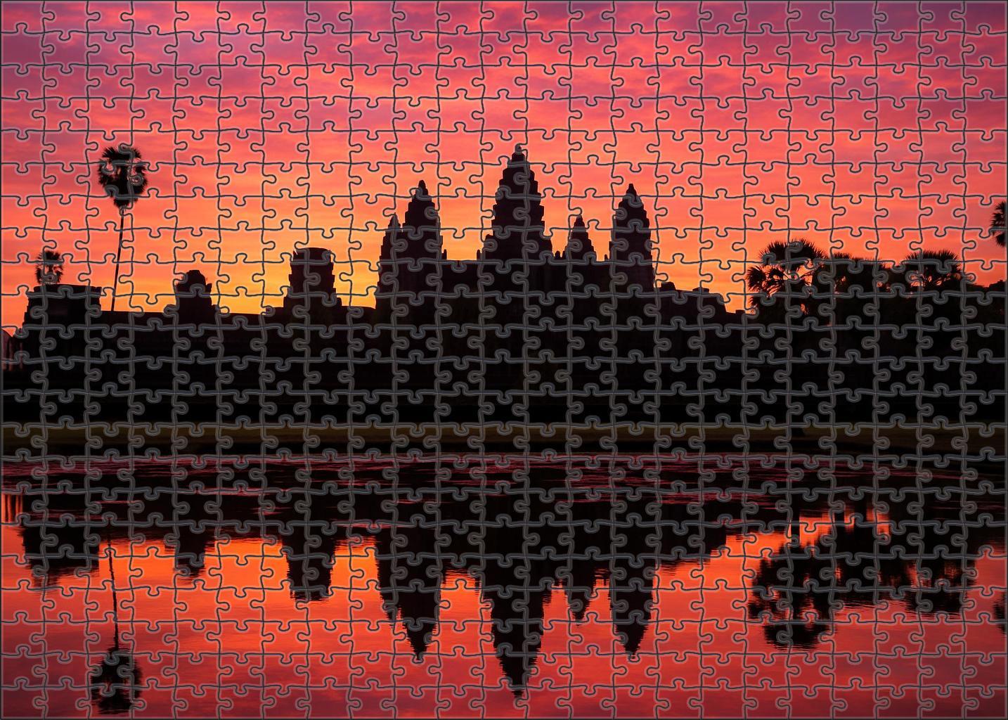 Angkor Wat Situated In Siem Reap Cambodia Recognized By Approximately 7420 Globally As A Majestic Symbol Of Ancient Khmer Architecture Large Format Puzzle