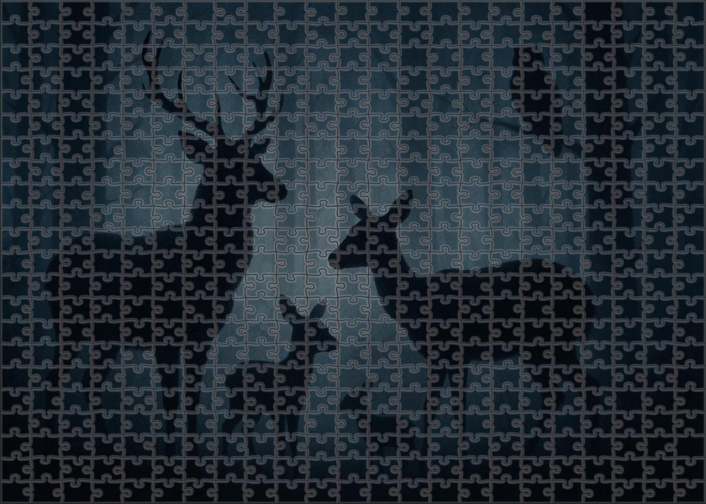 Nocturnal Wildlife Silhouettes Soft Charcoal Renderings Of Forest Animals Large Format Puzzle