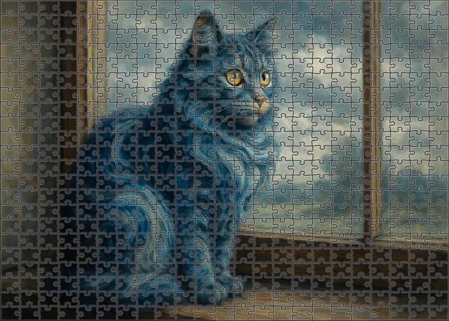 Storm Swirl Dynamic Blue Marble Mediumhair With Curious Energy Premium Puzzle Pieces