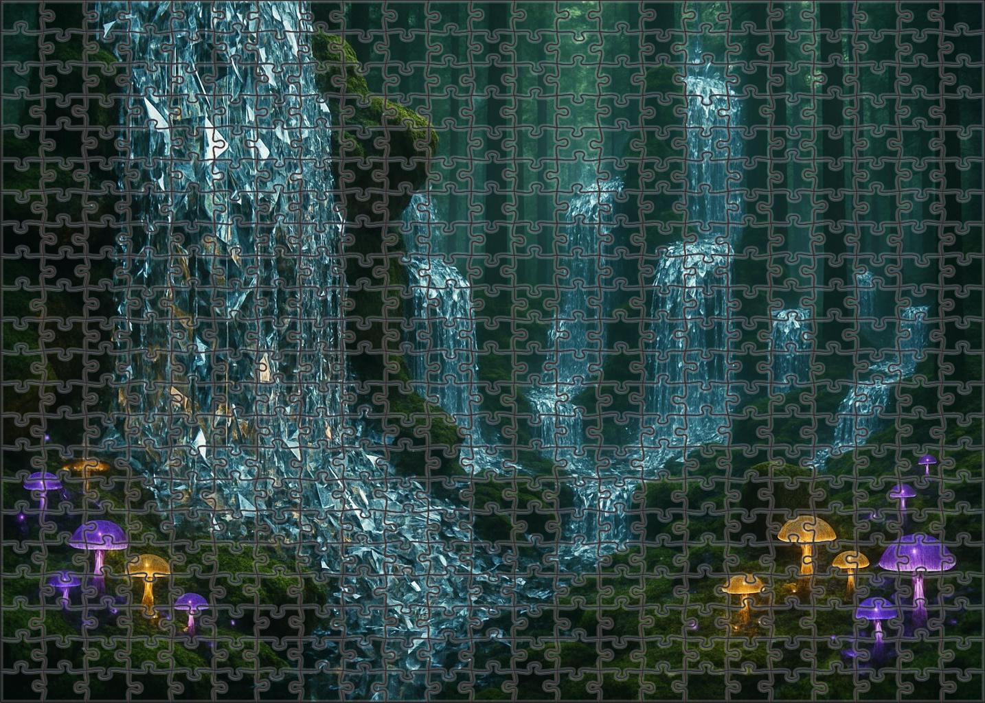 The Cascading Mirrors Waterfalls Of Reflective Glass In An Endless Forest Unique Puzzle Design