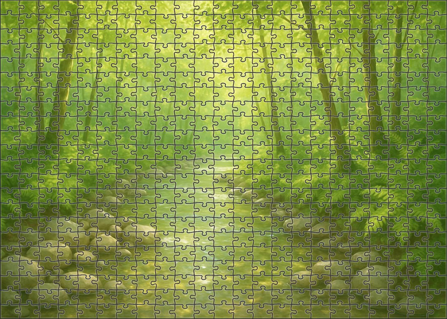 Crystal Stream Wood Unique Puzzle Design