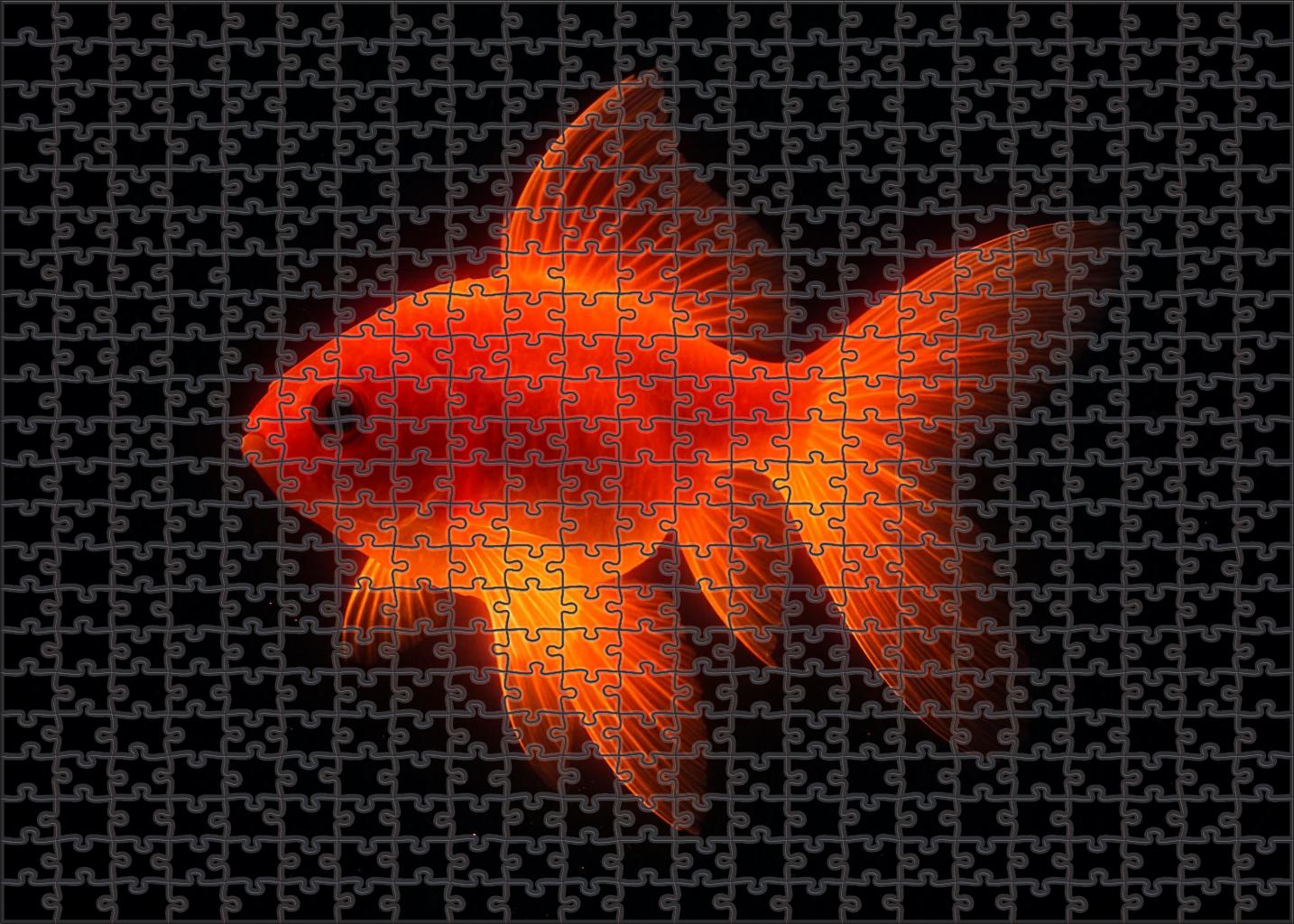 Crimson Lanternfish Deep-sea Glowing Predator With Expansive Fins Mini Puzzle