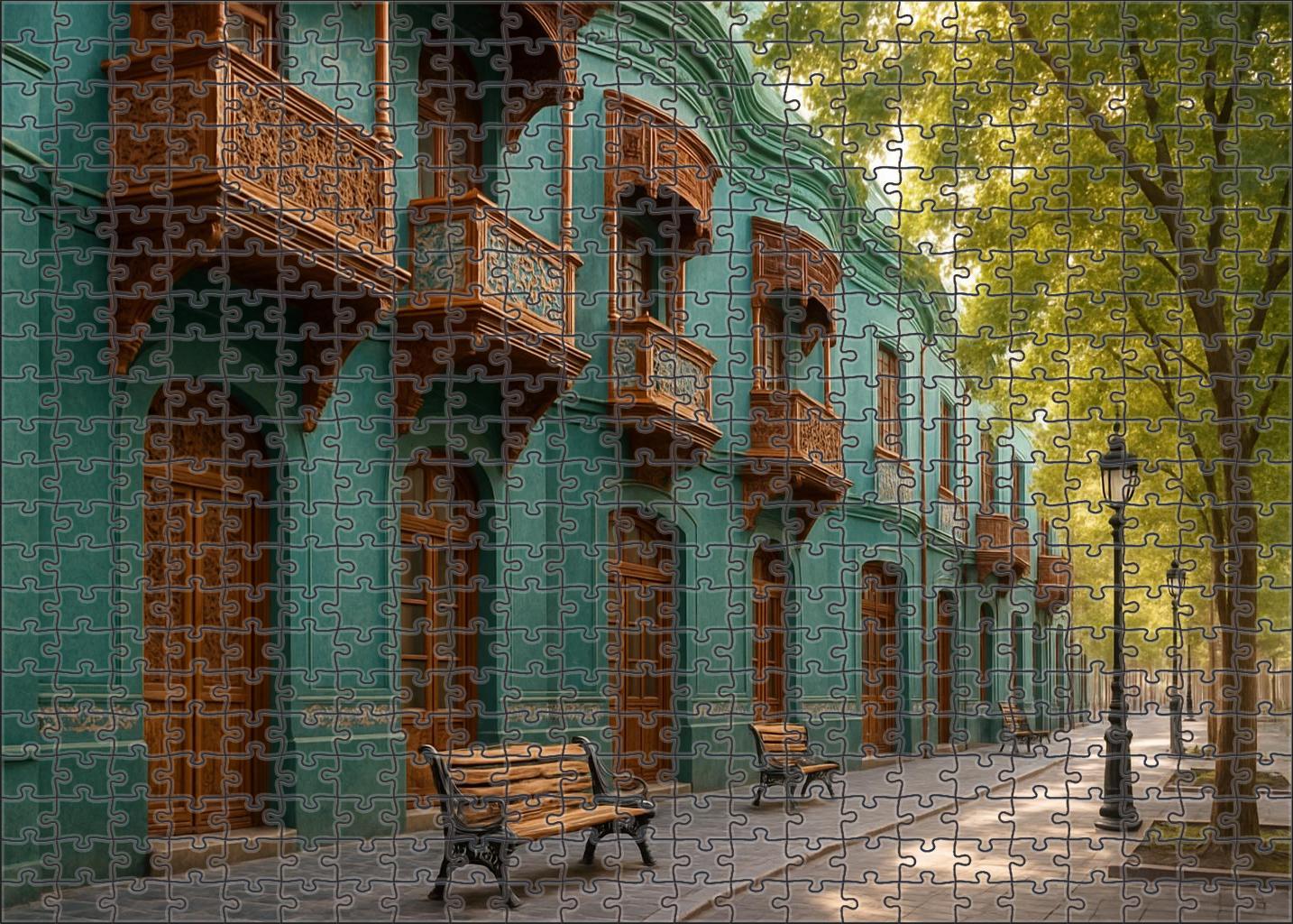 Teal Crescent Mini Puzzle