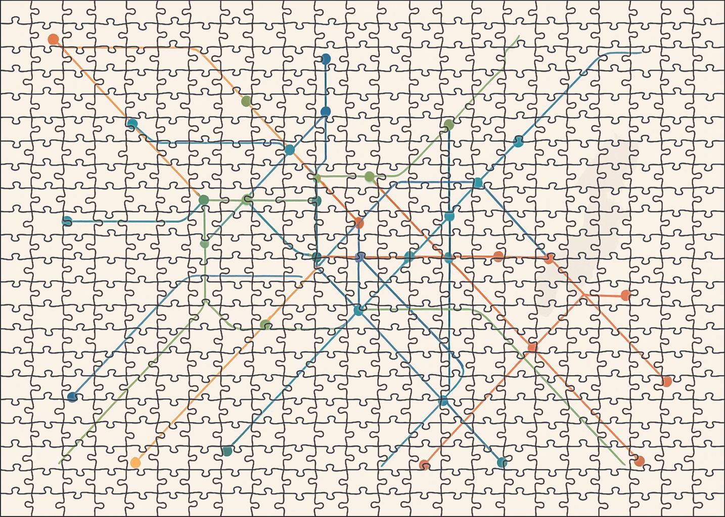 Historic Trade Route Network Schematic Puzzle For Adults