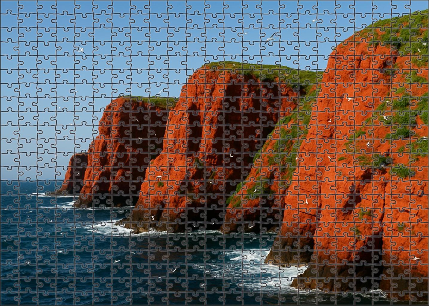 Crimson Cliff Coastline Unique Puzzle Design