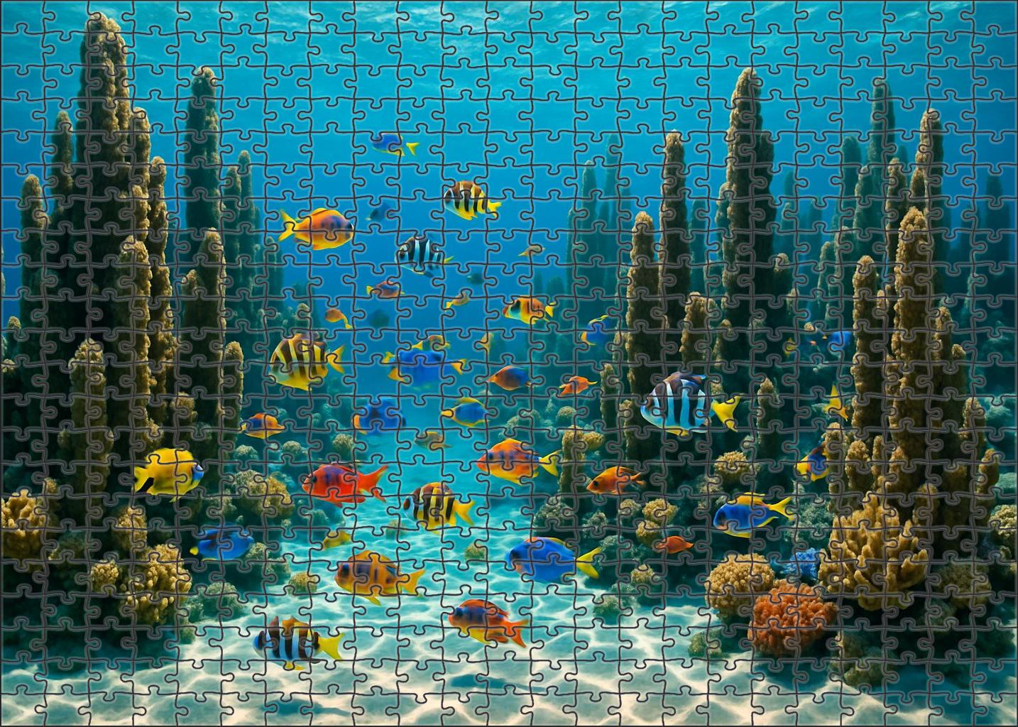 Sapphire Coral Spires Custom Jigsaw Puzzle
