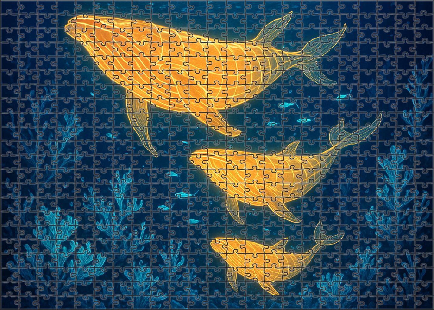 Whispering Lantern Whales 500 Piece Puzzle