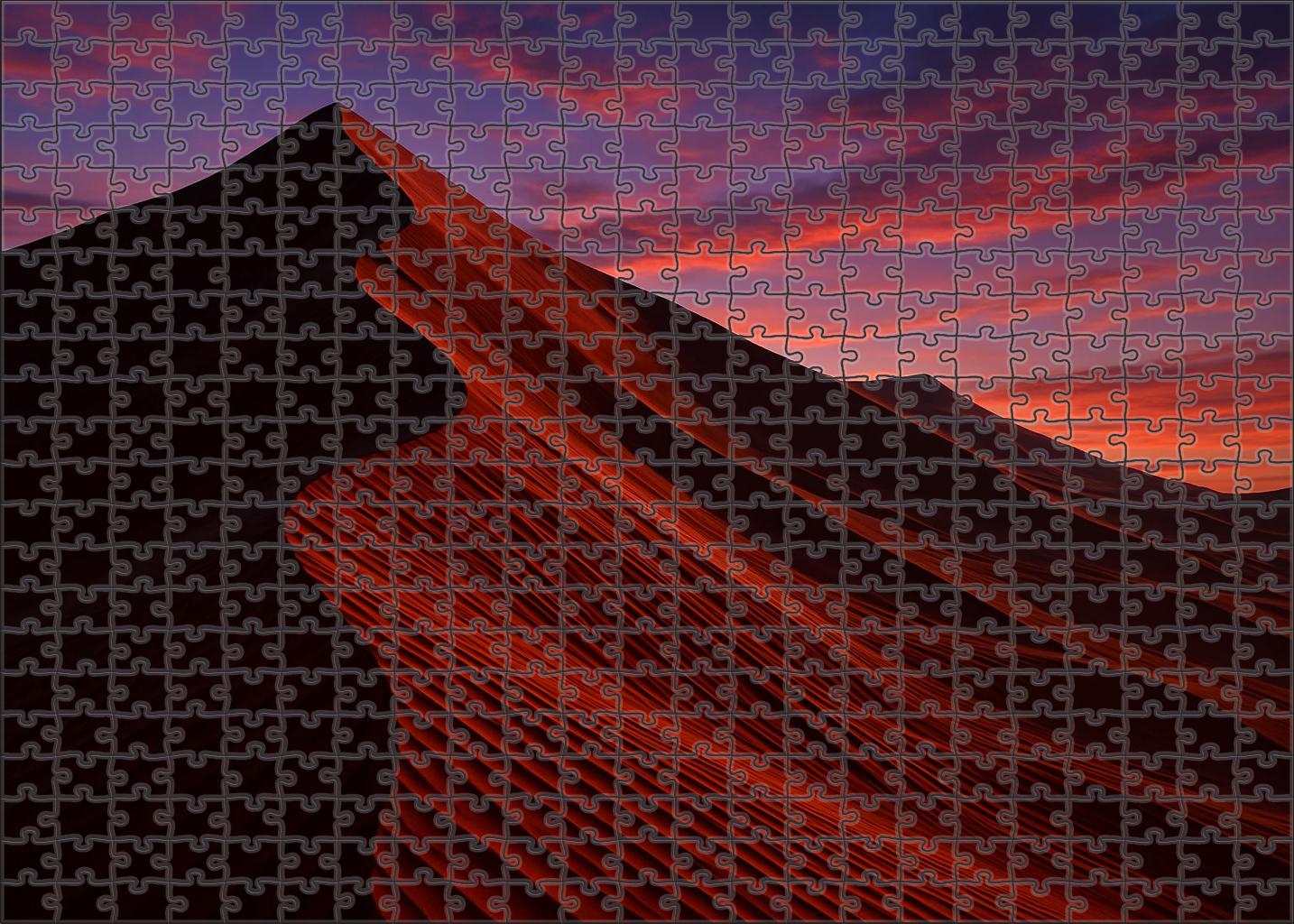 Crimson Twilight Ridge Unique Puzzle Design