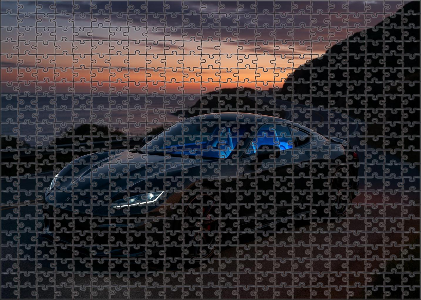 Falcon V12 Phantom Elegant Midnight Racer With Carbon-weave Chassis 300 Piece Puzzle