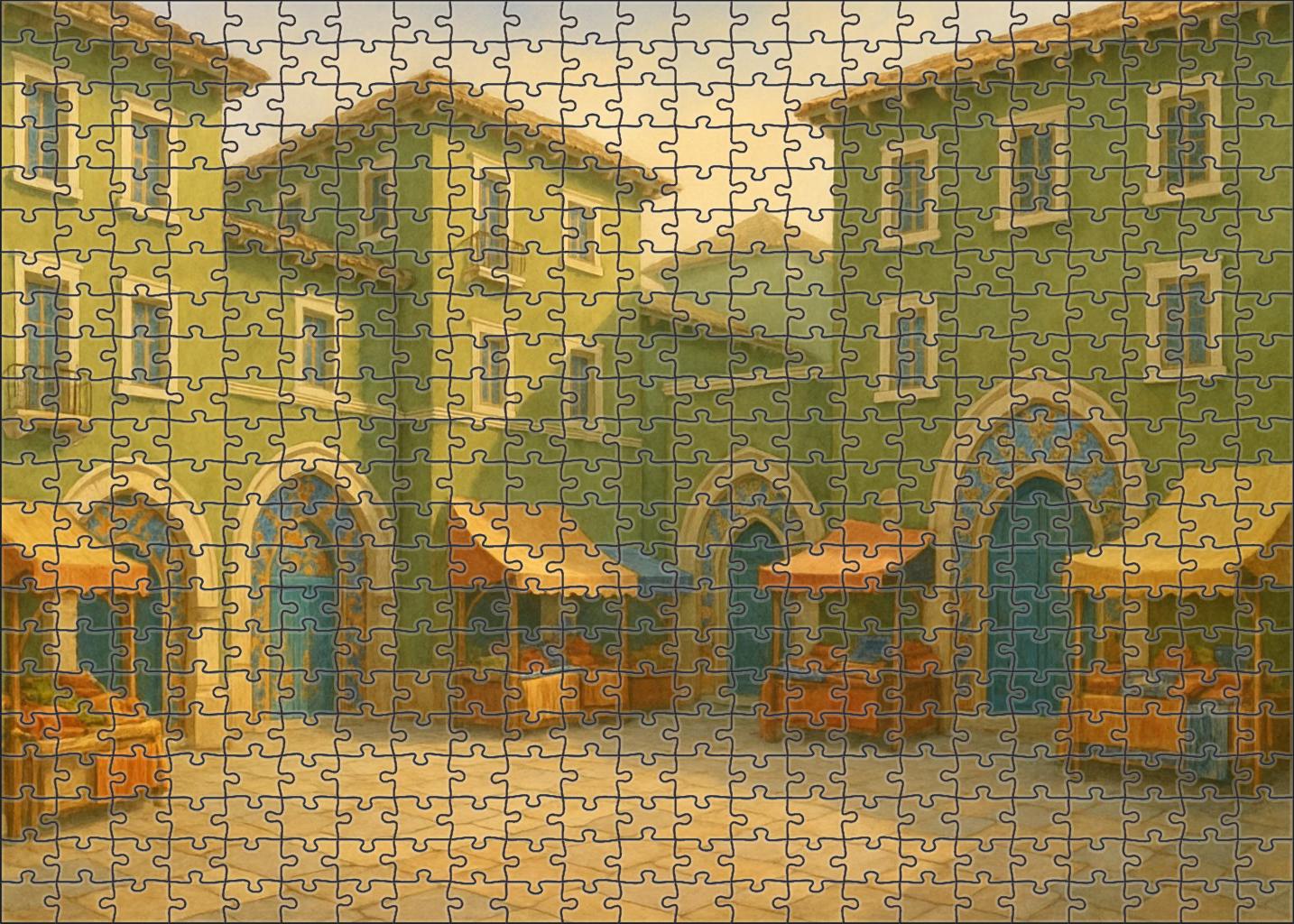 Olive Market Square 300 Piece Puzzle