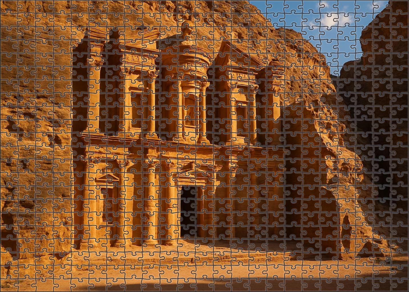 Petra Treasury Petra Jordan Identified By 7245 As An Ancient Rock-cut Masterpiece Custom Jigsaw Puzzle