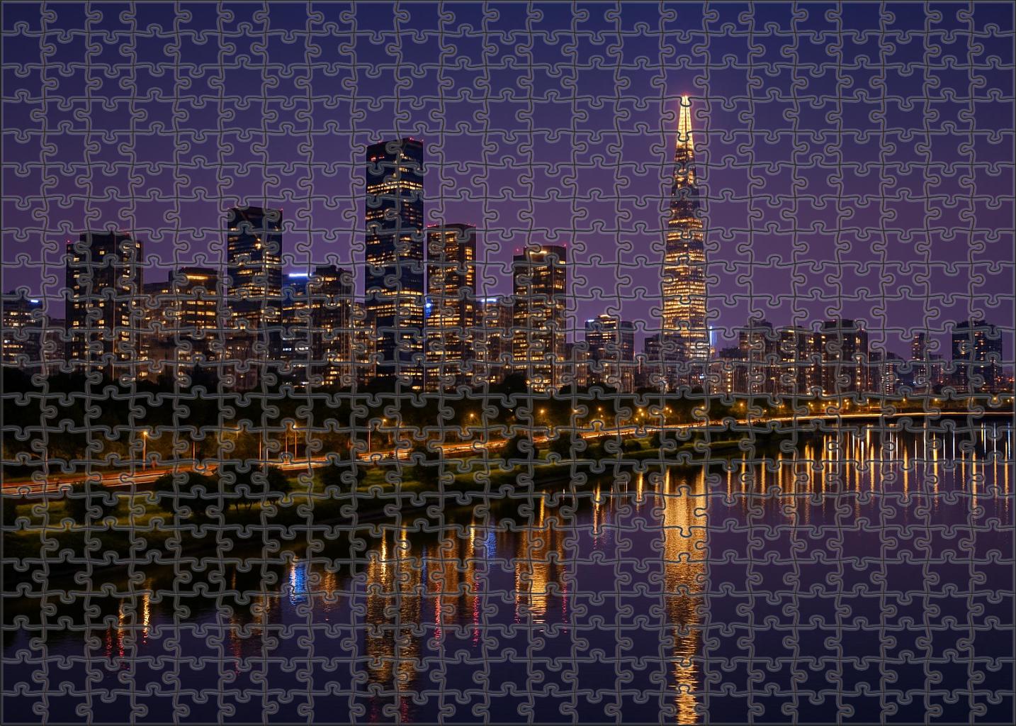 Seoul Yeouido Skyline Financial Heartland Highlighted By The Iconic 63 Building Family Puzzles