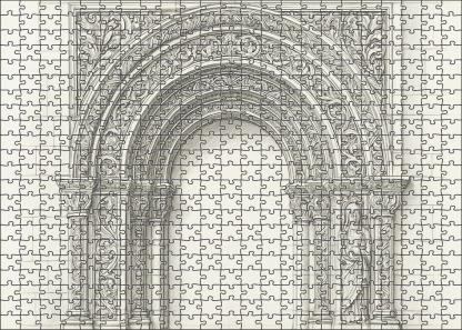 Architectural Arch Detail Precise Technical Pencil Drawing With Clean Lines Large Format Puzzle