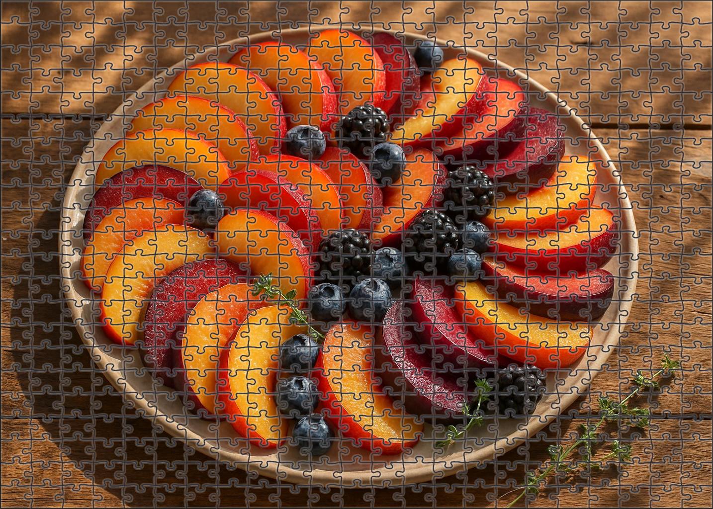Sunlit Orchard Harmony Layered Stone Fruit And Berry Platter 500 Piece Puzzle