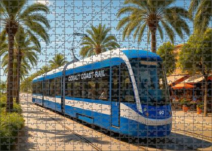 Cobalt Coast Light Rail Modern Electric Tram System With Sleek Low-floor Cars Challenging Puzzles