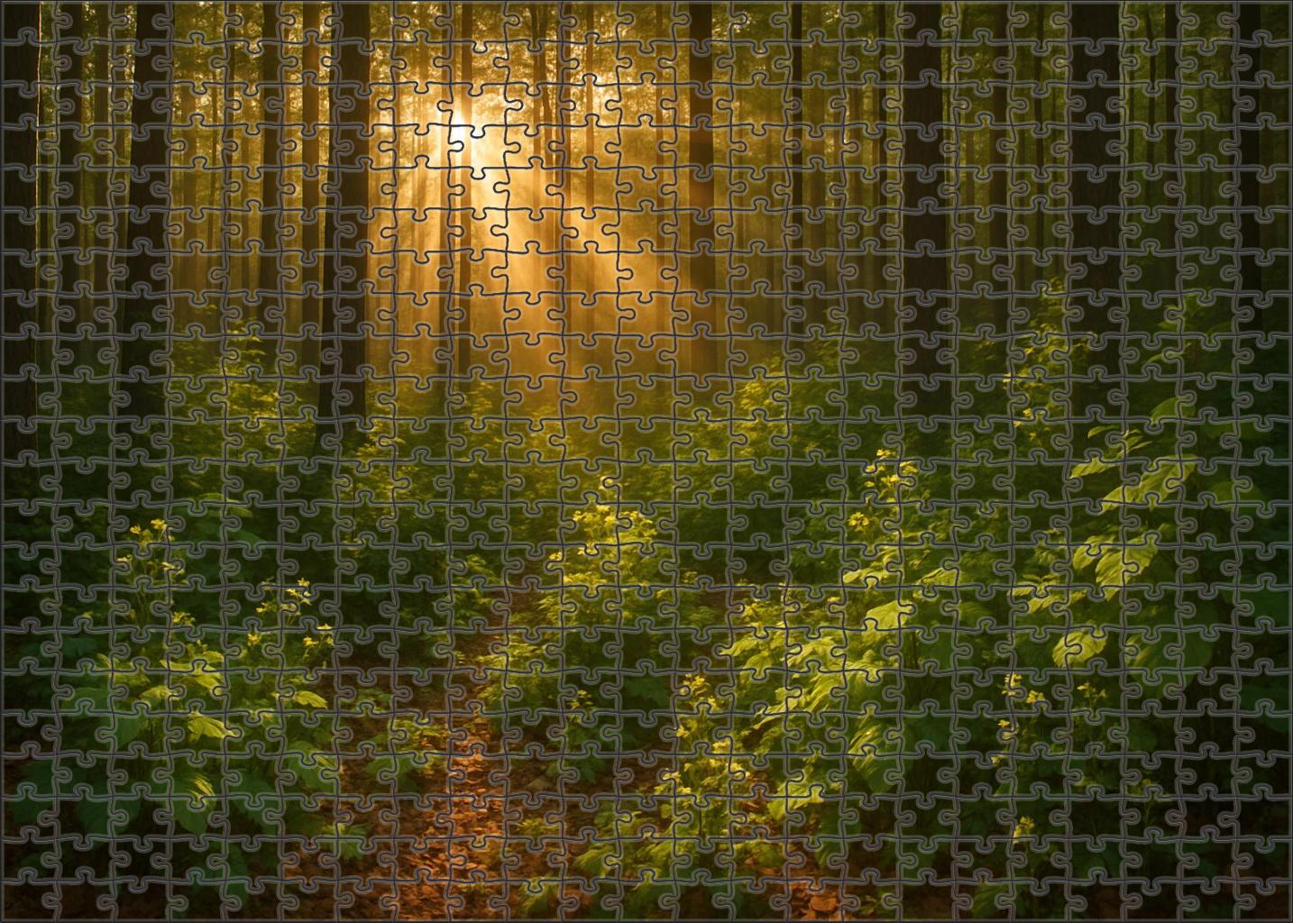 Golden Hour Thicket Unique Puzzle Design