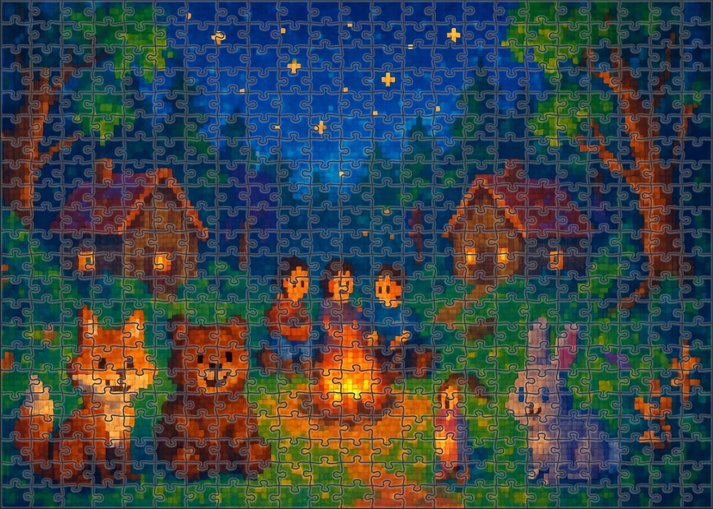 Indie Folk Pixel Storybook Charming 16-bit Tale Of Nature And Friendship 20 Piece Puzzle