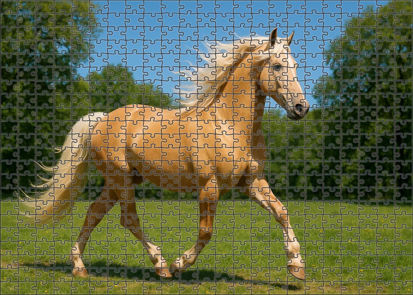 Silver Crest Gaiter Graceful Palomino With Smooth Trot 500 Piece Puzzle