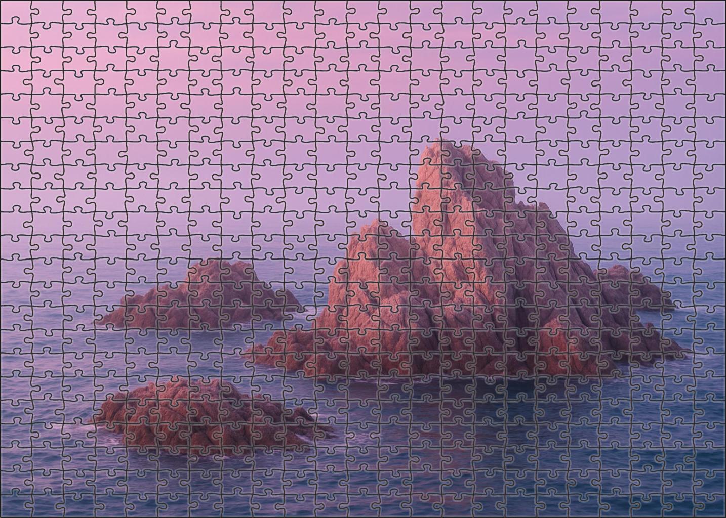 Rocky Coastal Overlook At Dawn Easy Puzzles