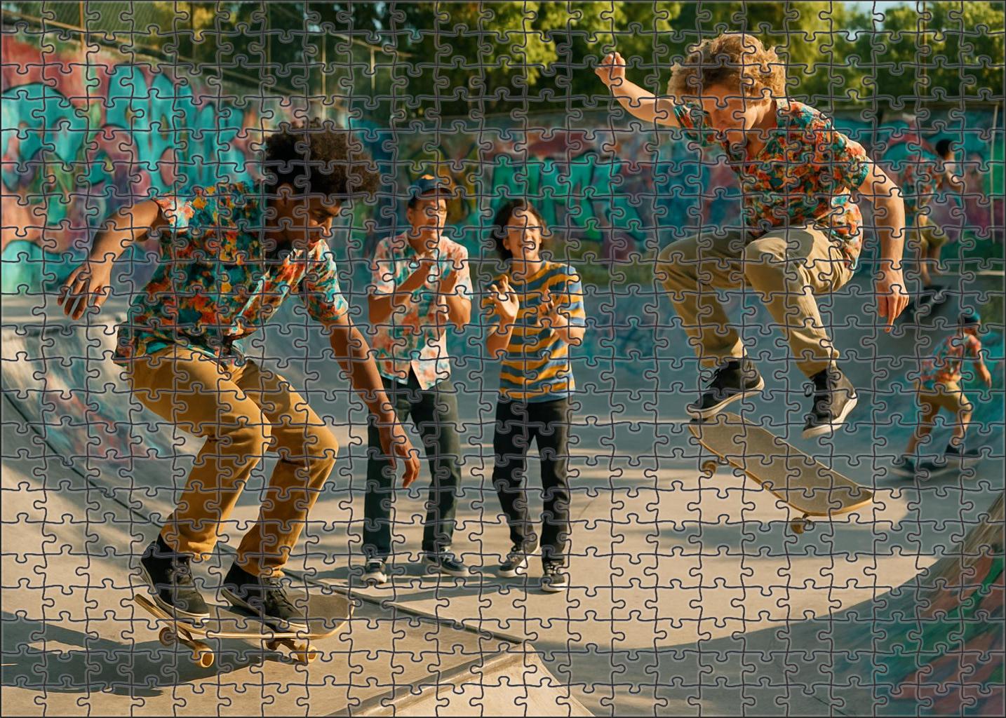 Retro Skateboard Culture Revival Unique Puzzle Design