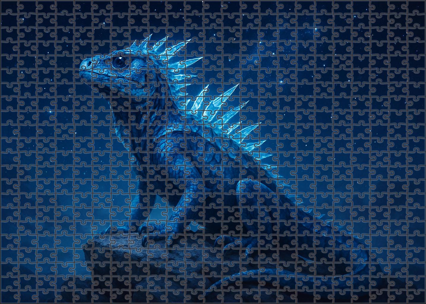 Starspike Basilisk Crystal-spined Reptile With Cosmic Breath Large Format Puzzle