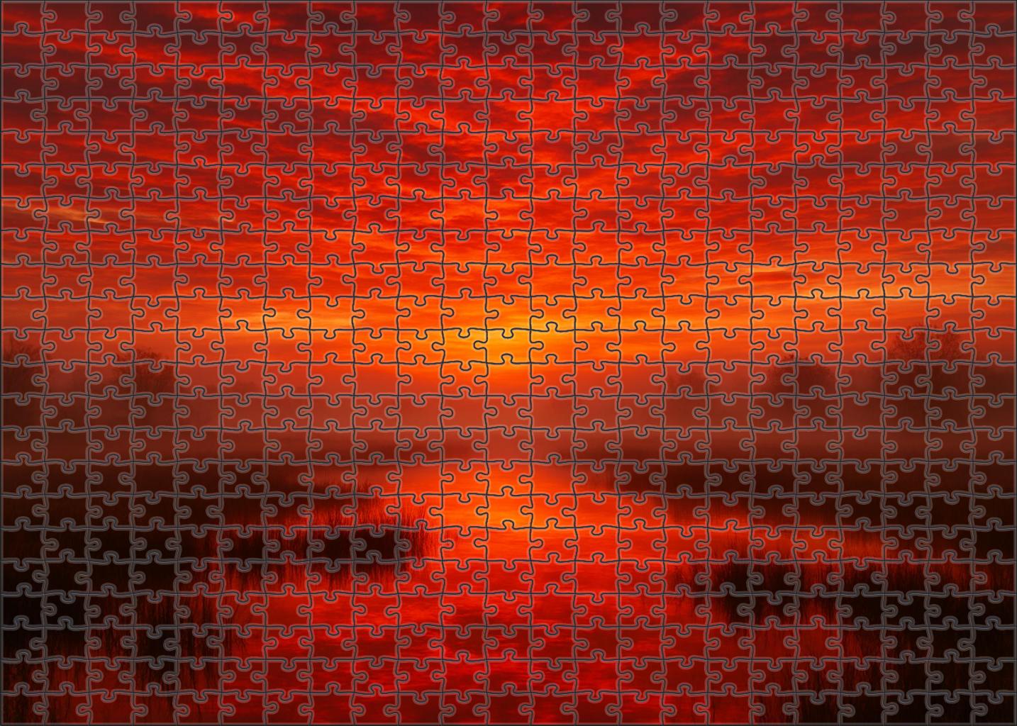 Crimson Horizon Veil Puzzle Collection