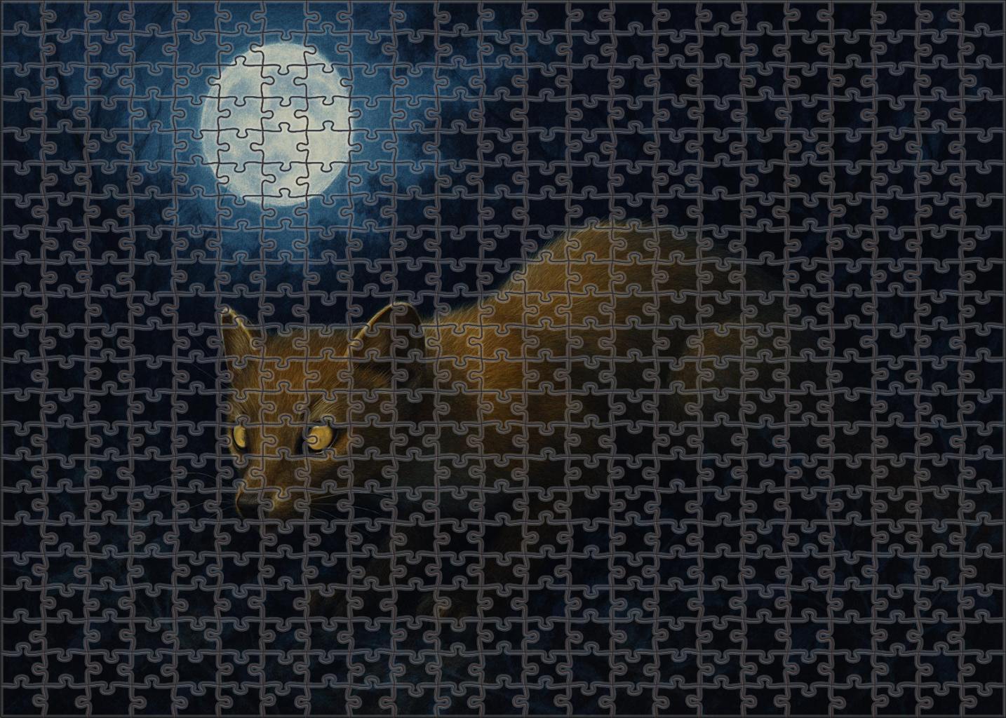 Amber Nightstalker Stealthy Nocturnal Predator With Enhanced Vision Premium Puzzle Pieces