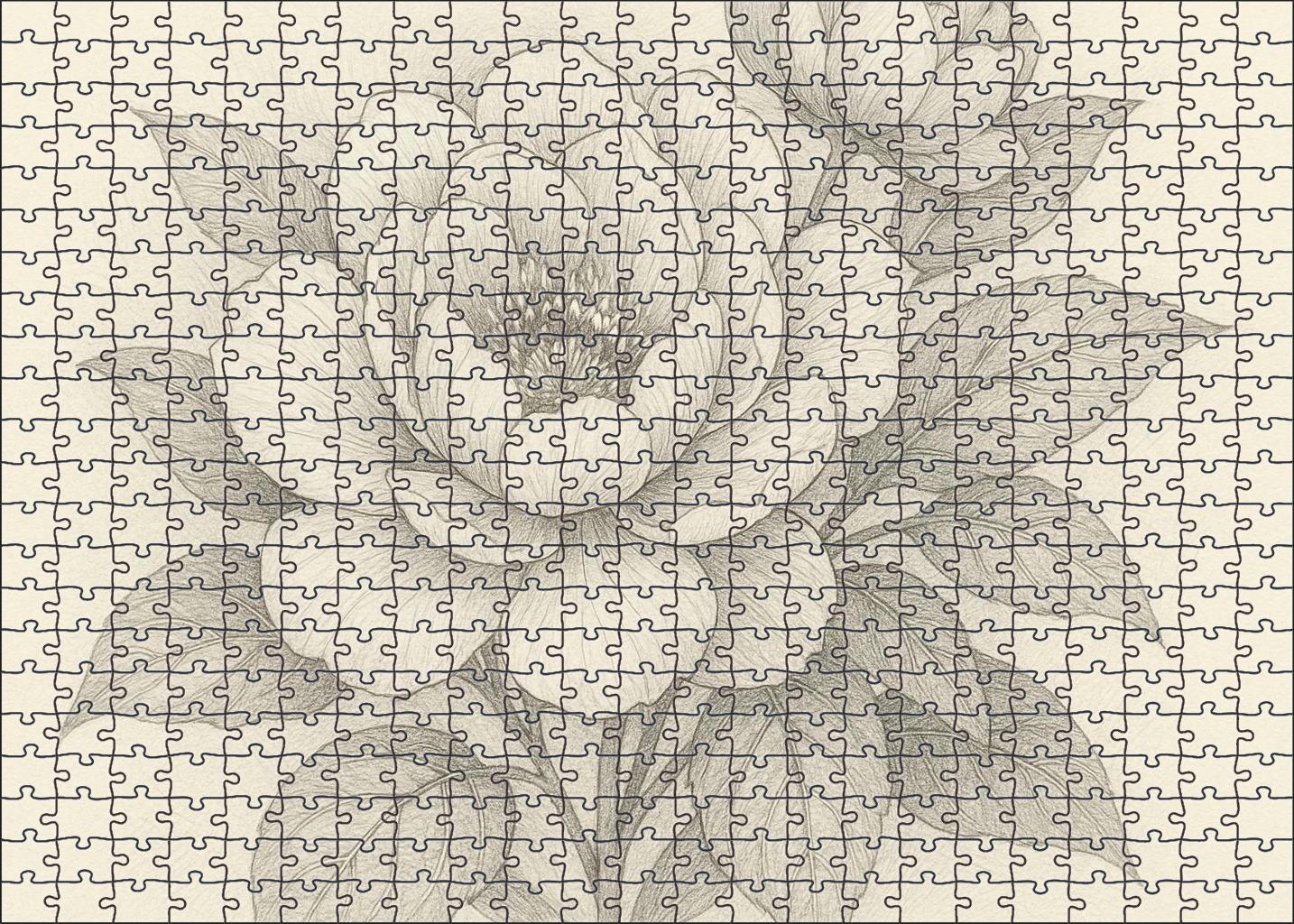 Intricate Floral Pattern Study Delicate Graphite Line Art With Layered Detail Mini Puzzle