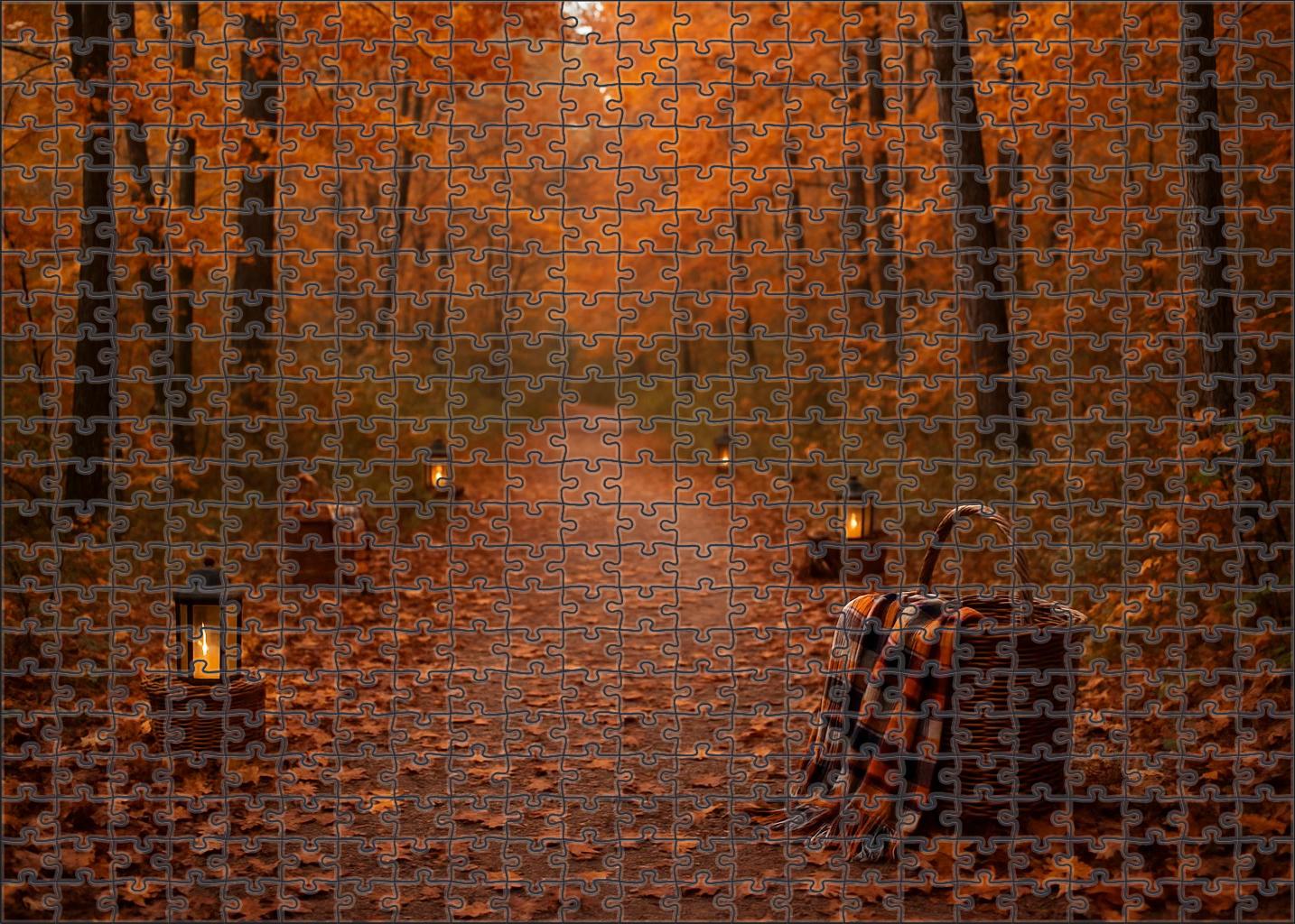 Golden Autumn Stroll 1000 Piece Puzzle