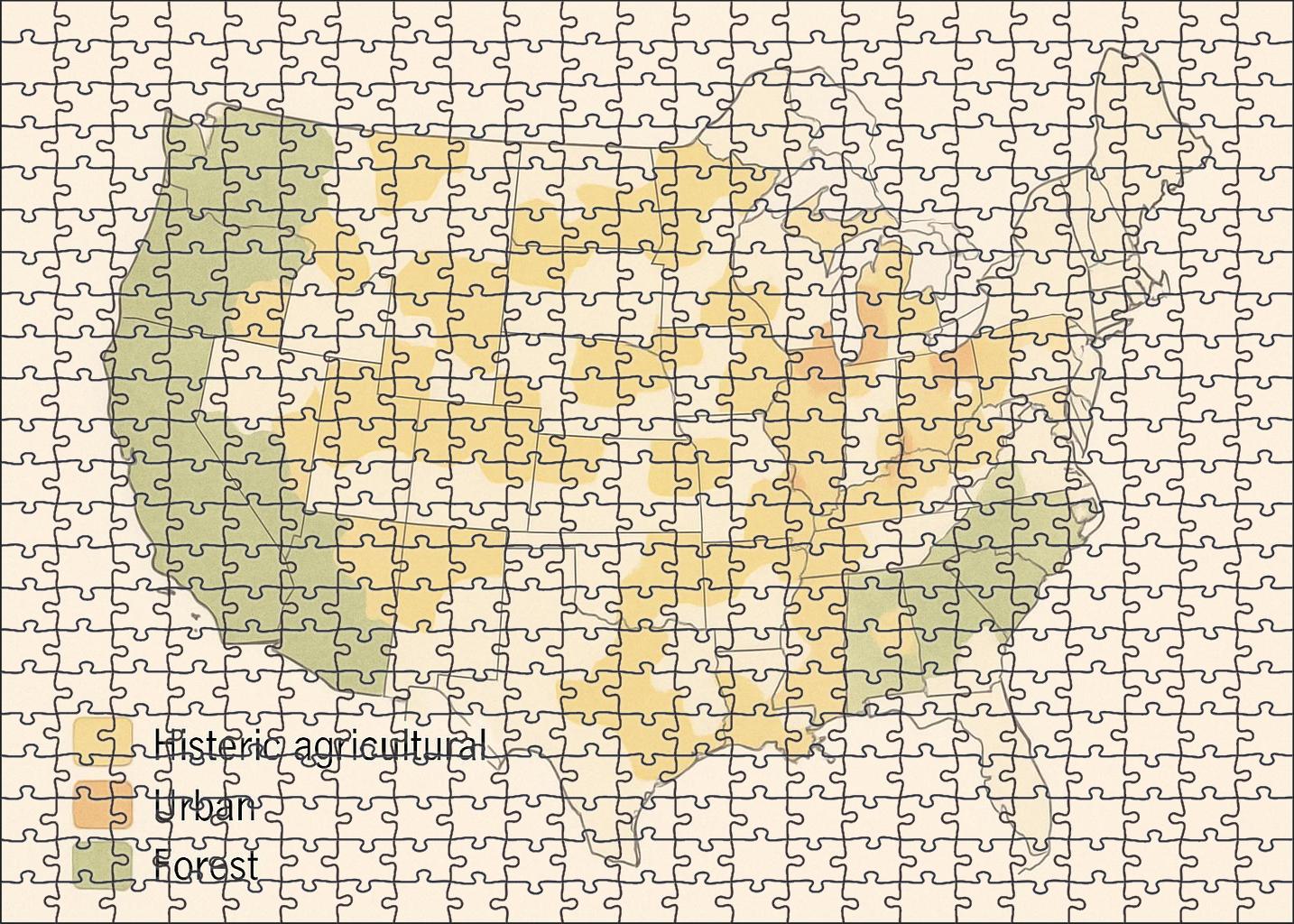 Historical Land Use Overlay Map 500 Piece Puzzle