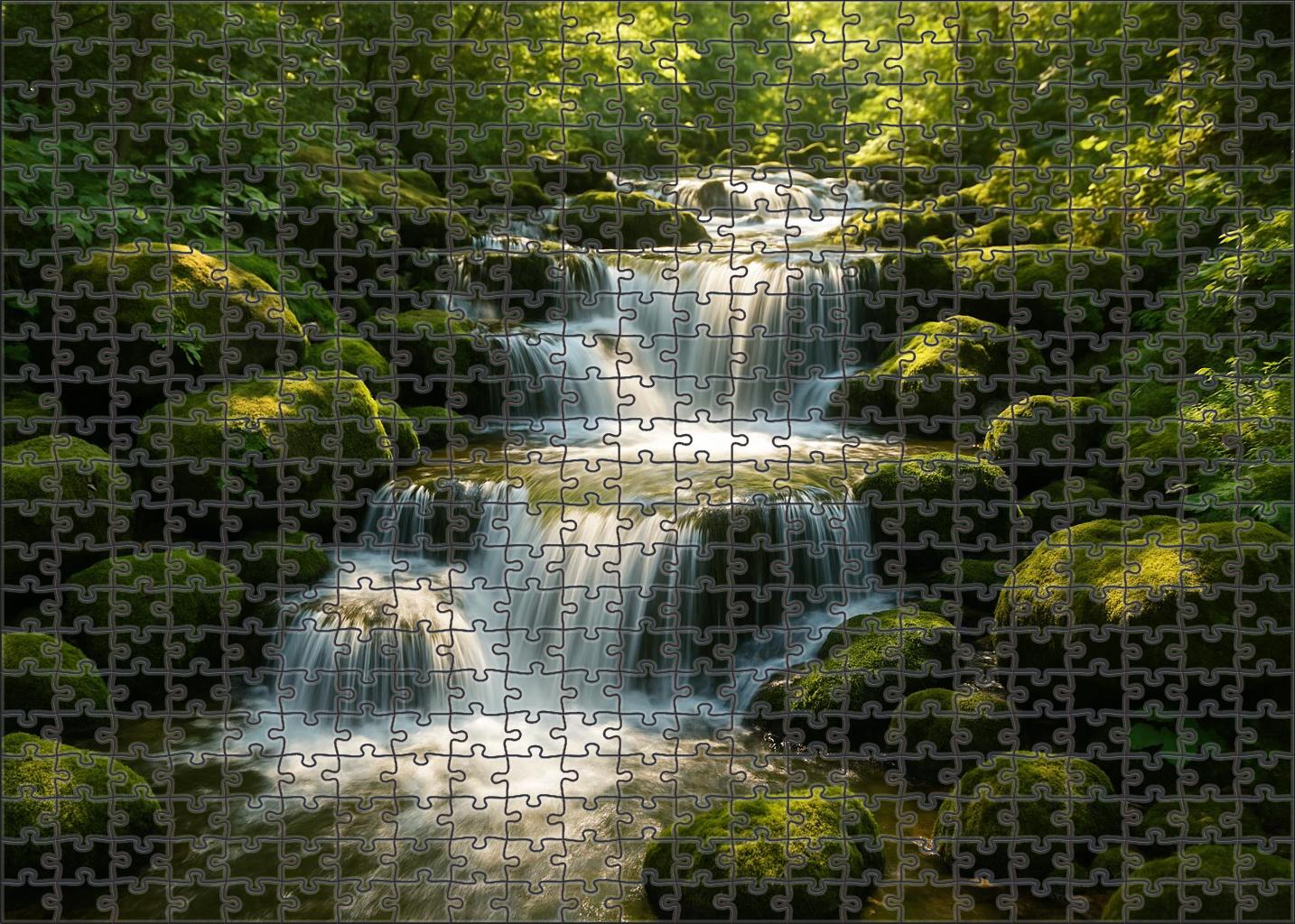 Verdant Whisper Falls Puzzle For Kids