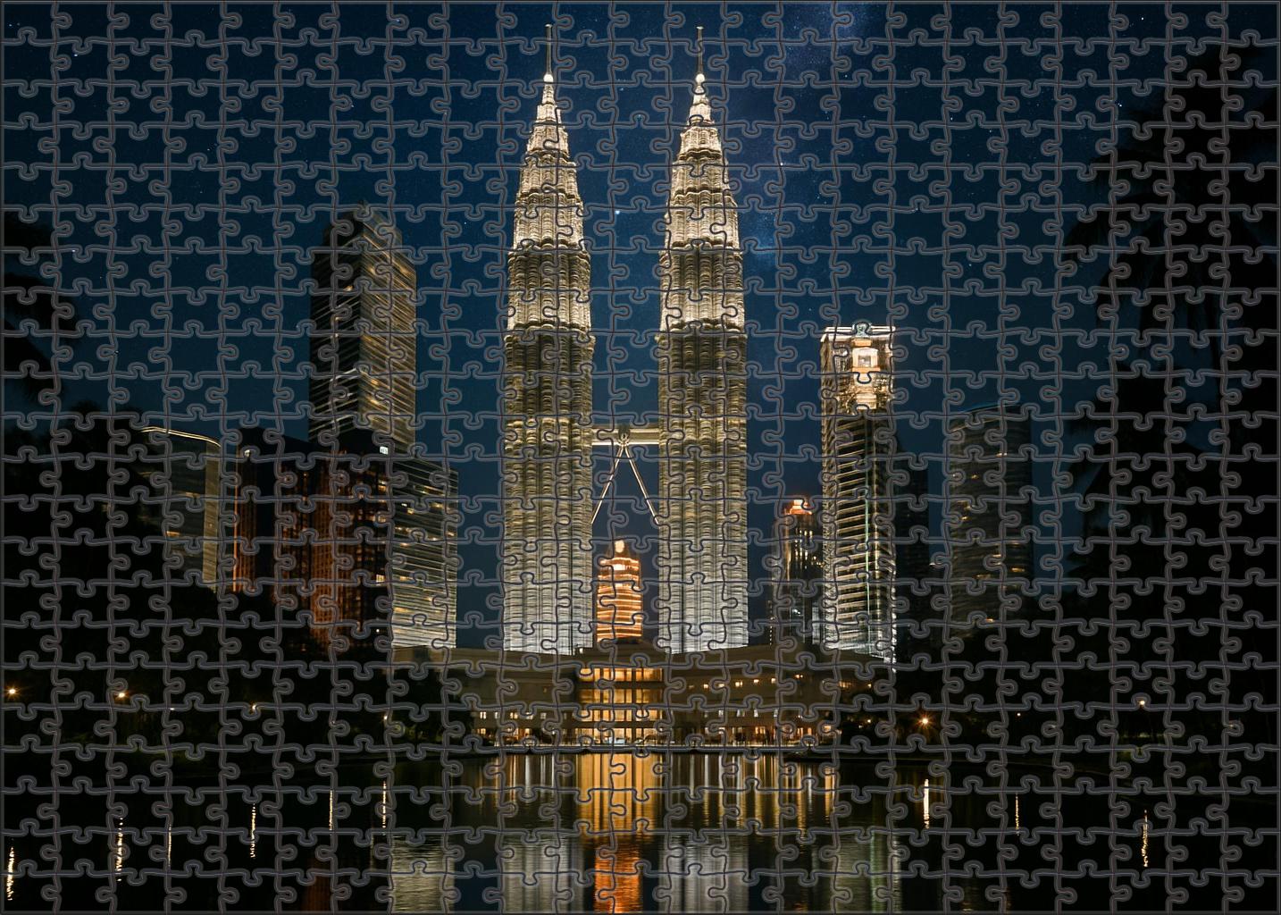 Kuala Lumpur City Centre Skyline Featuring The World-famous Petronas Twin Towers 300 Piece Puzzle