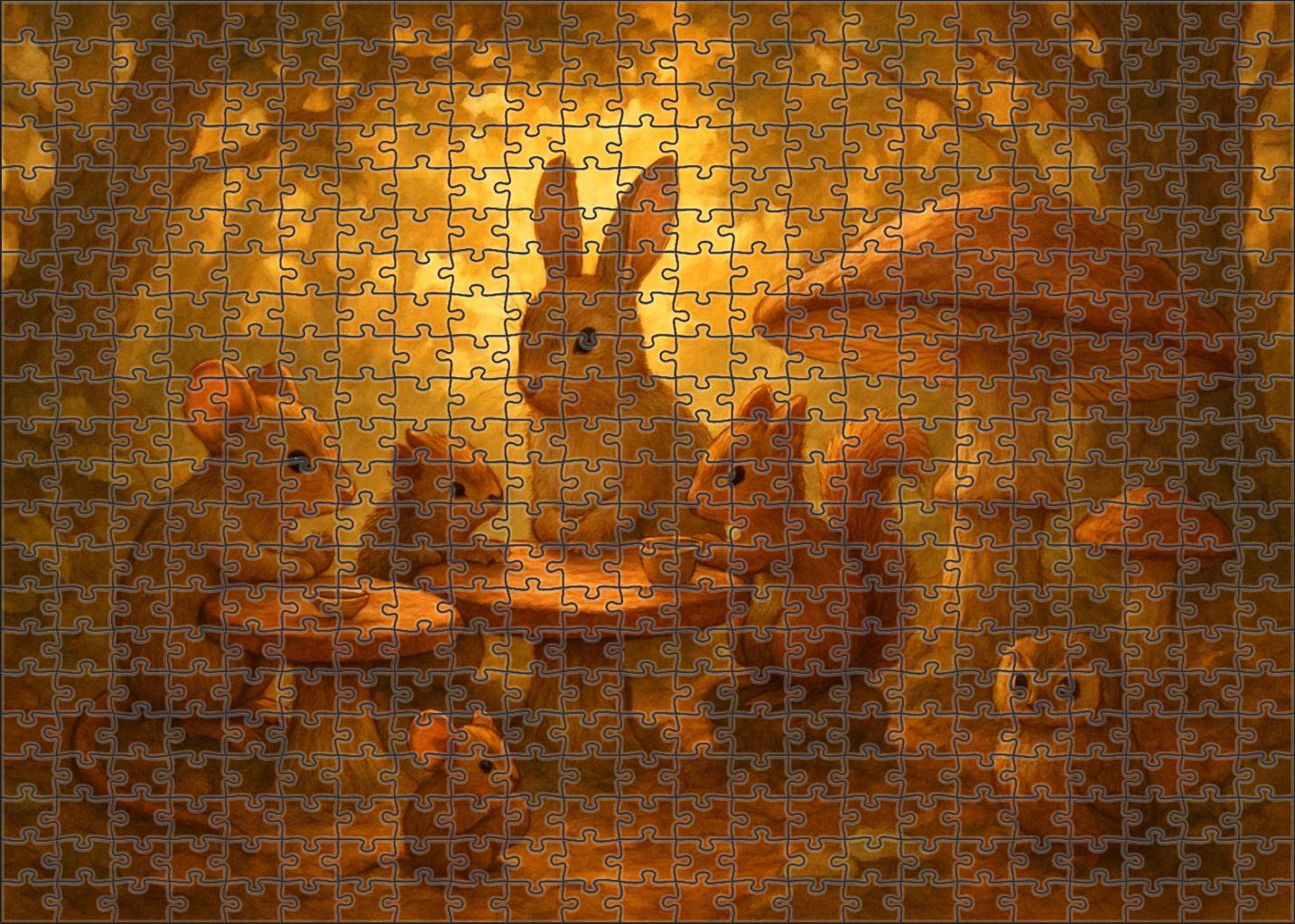 Whimsical Forest Tea Ceremony Puzzle Collection