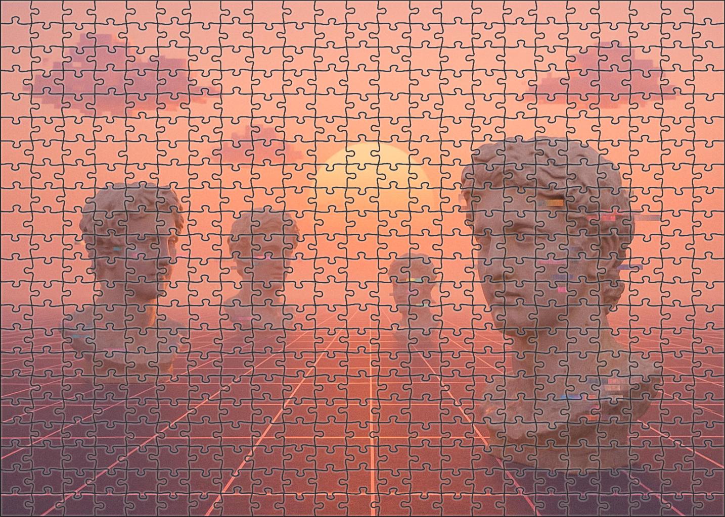 Vaporwave Dreamscape Pastel Digital Nostalgia And Chillwave Beats Unique Puzzle Design