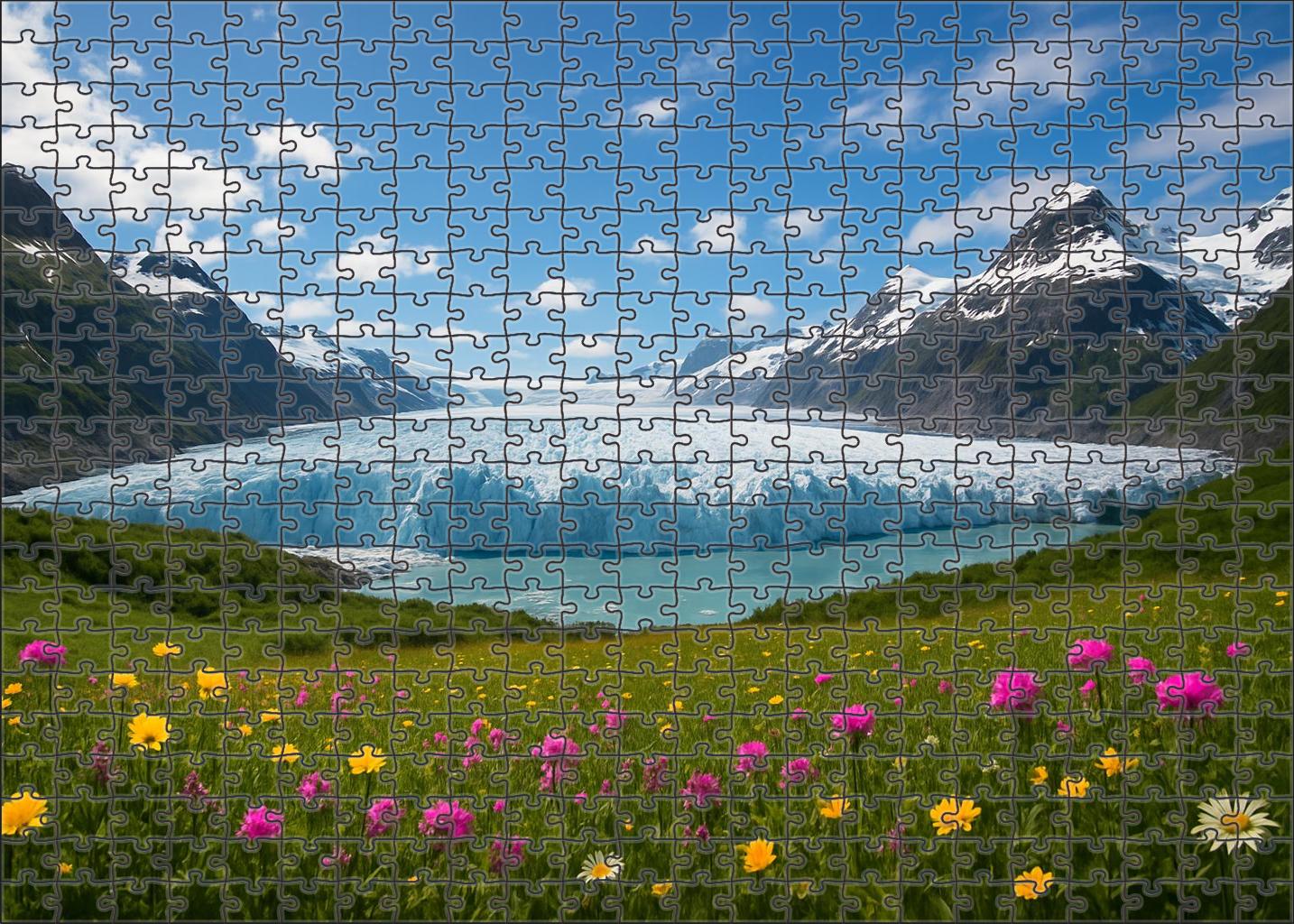 Shimmering Glacier Valley Large Format Puzzle