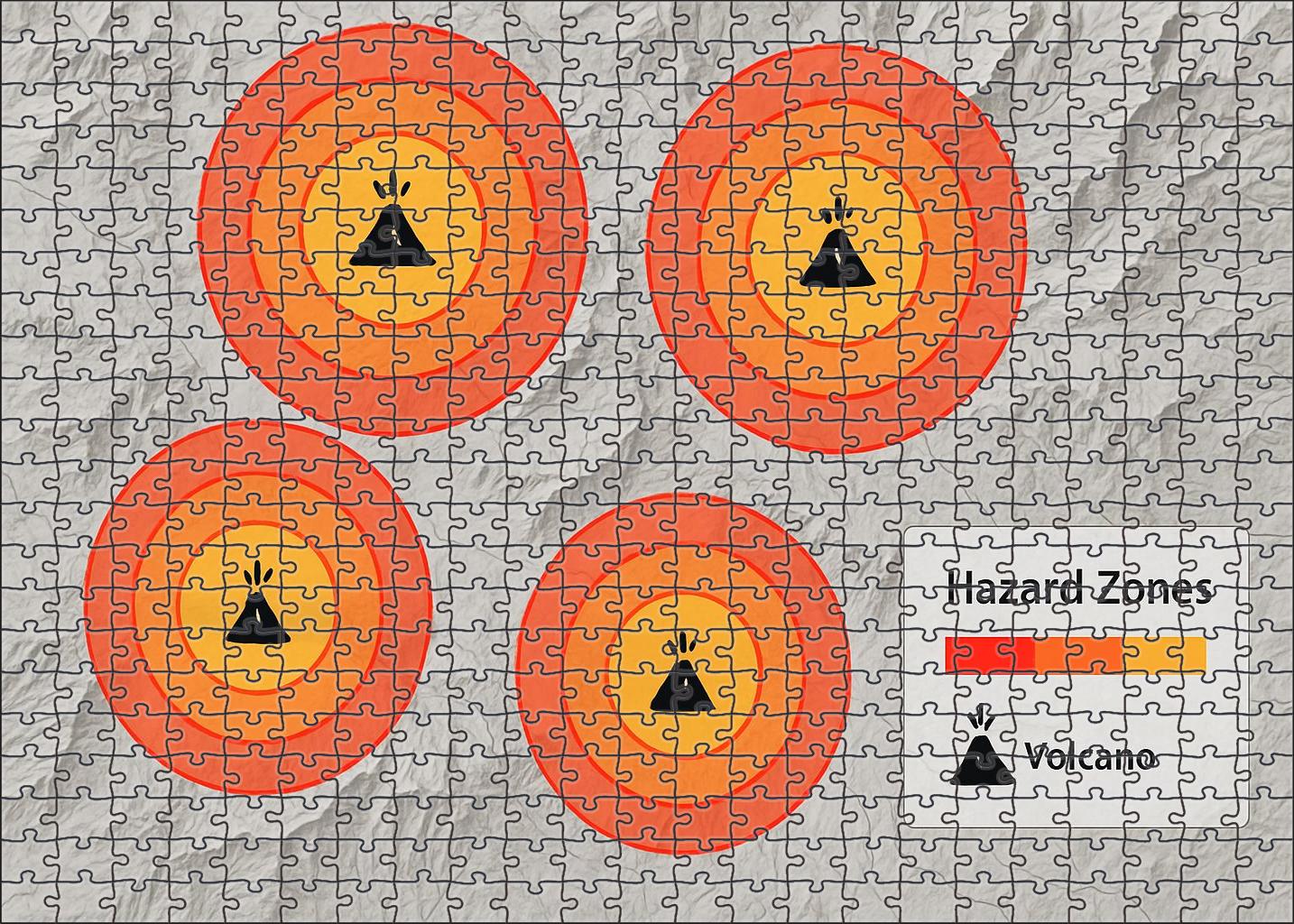 Volcanic Activity Intensity Map Large Format Puzzle