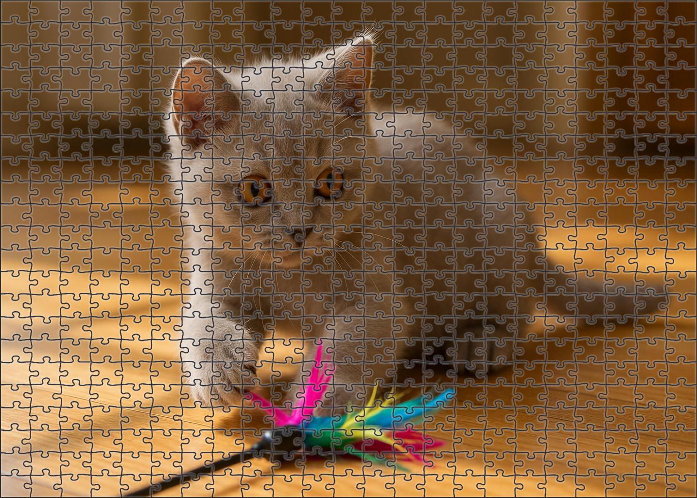 Lilac Breeze Delicate Pastel-hued Cat With Playful Whimsy 20 Piece Puzzle