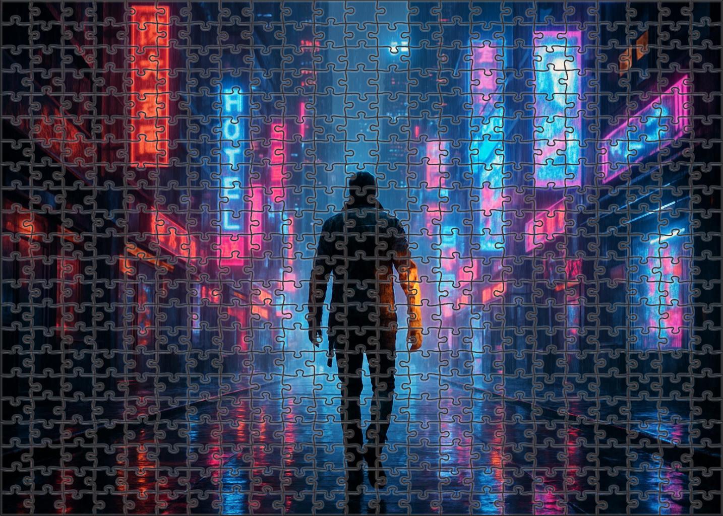 Sci-fi Cybernetic Thriller Urban Dystopia And Human Augmentation Custom Jigsaw Puzzle