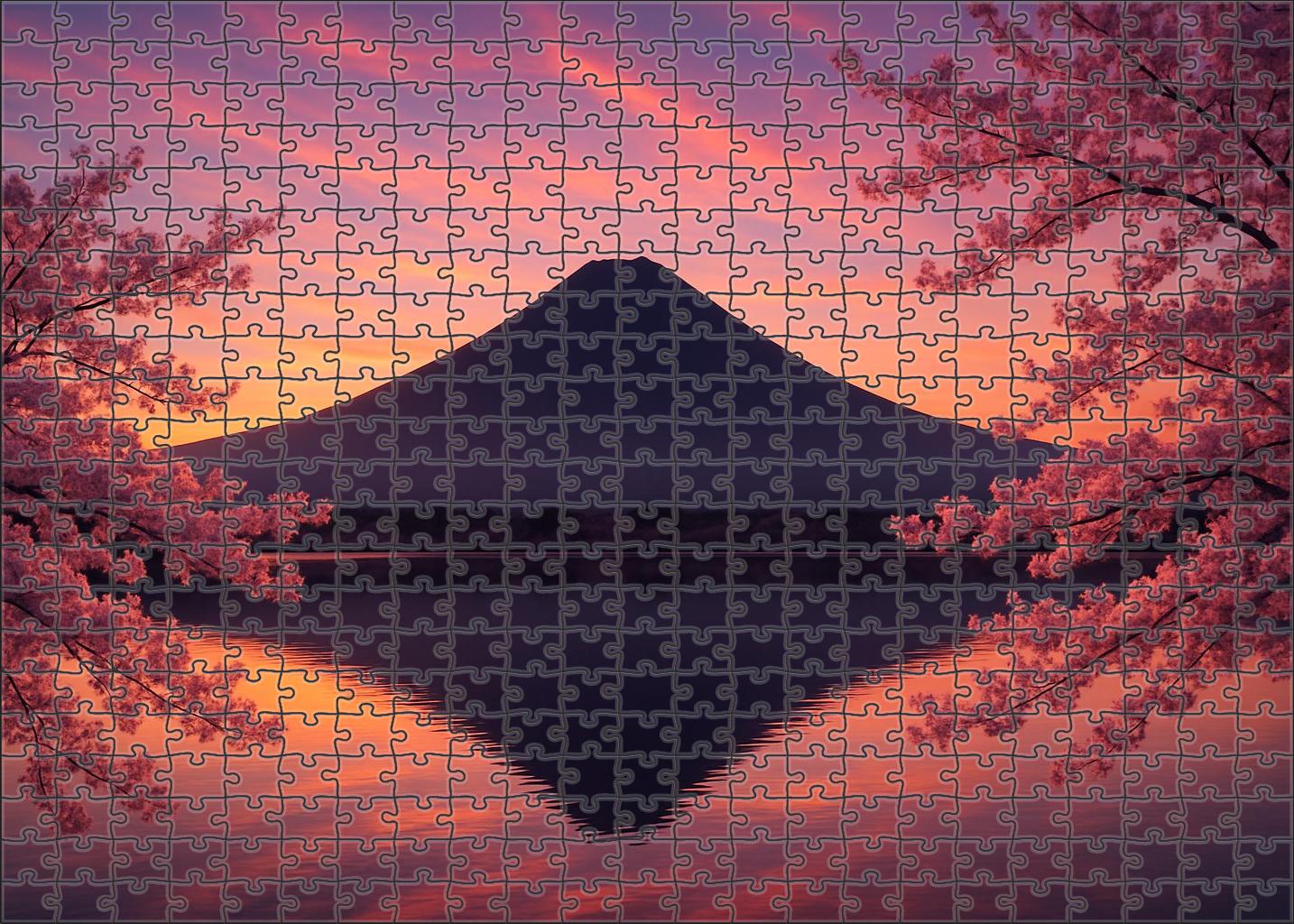 Mount Fuji Towering In Honshu Japan Recognized By 8260 Globally As A Sacred Natural And Cultural Symbol Large Format Puzzle