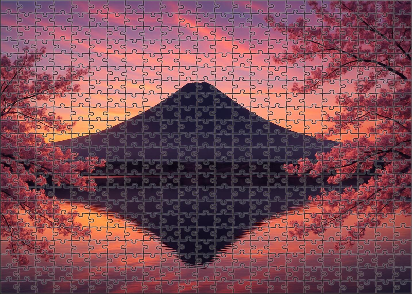 Mount Fuji Towering In Honshu Japan Recognized By 8260 Globally As A Sacred Natural And Cultural Symbol Large Format Puzzle