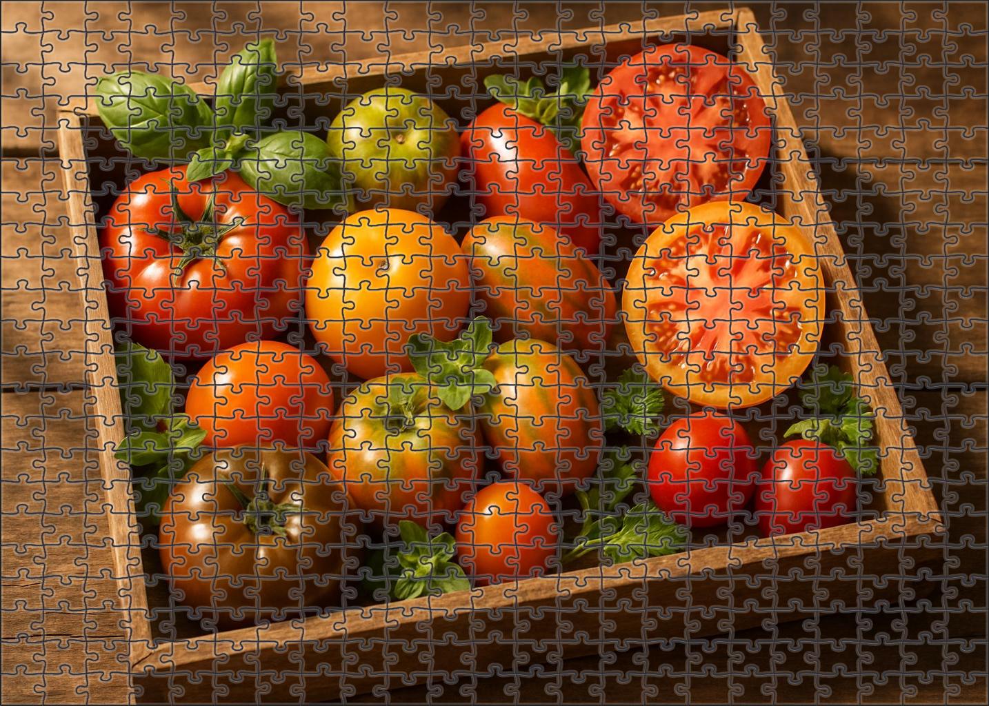 Colorful Crate Medley Heirloom Tomatoes And Fresh Herbs Fusion 500 Piece Puzzle
