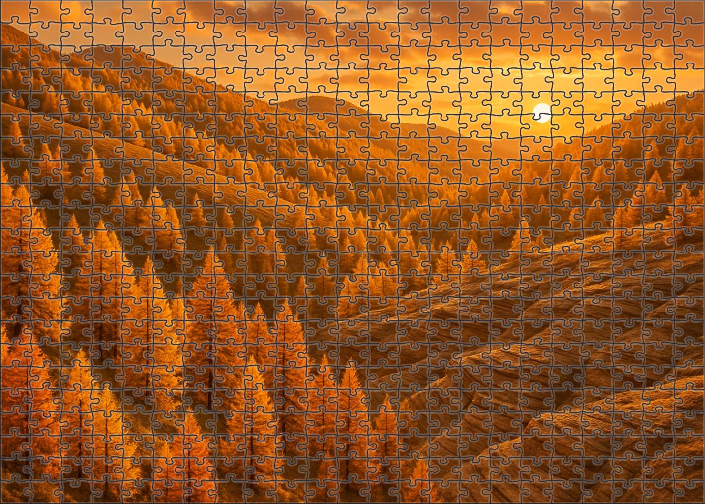 Golden Larch Slopes Puzzle For Adults