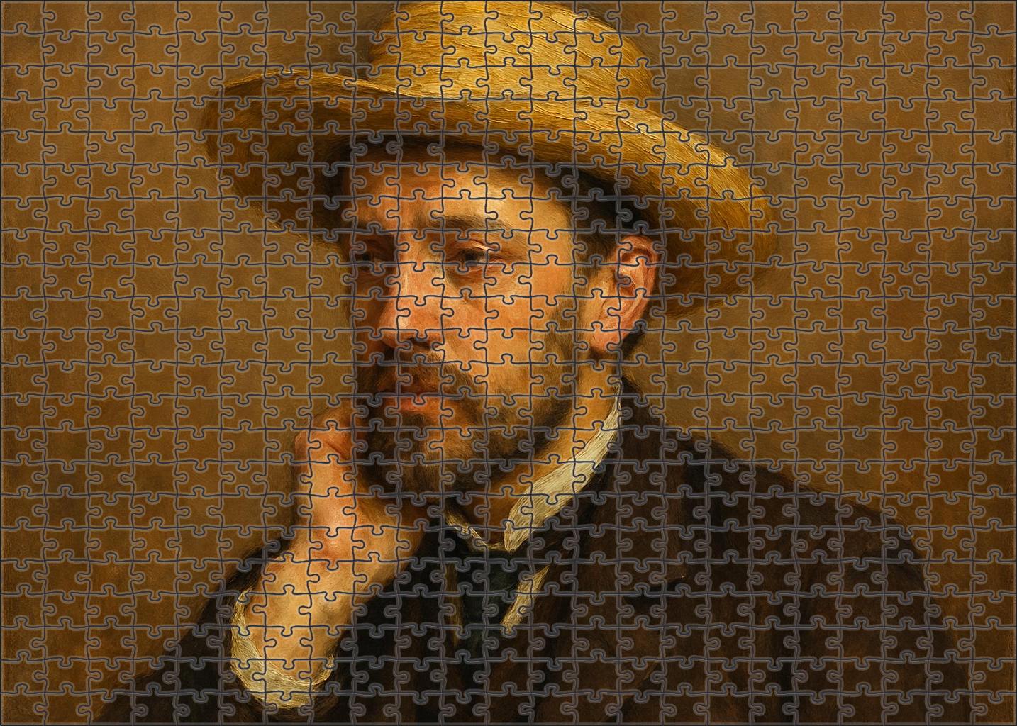 Self-portrait With A Straw Hat Large Format Puzzle