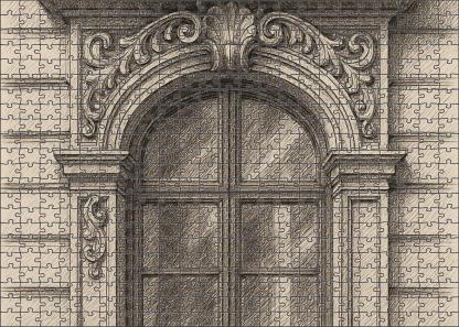 Architectural Window Frames Technical Pen Line Study Premium Puzzle Pieces