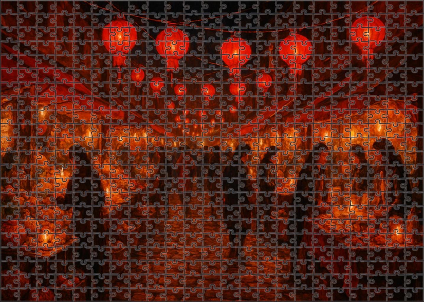 Crimson Evening Festival Puzzle Collection